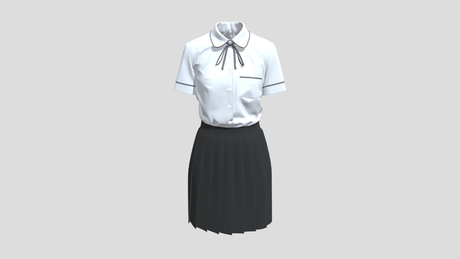 School Uniform Female 3d model