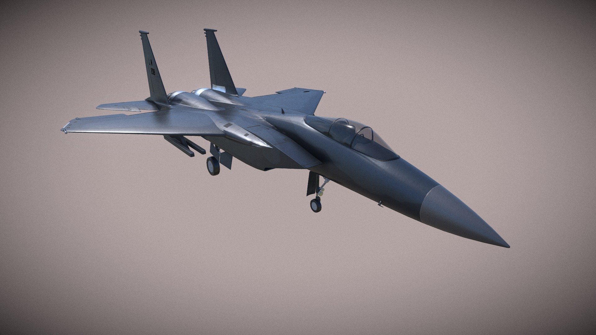 animated F15c eagle jet fighter 3d model