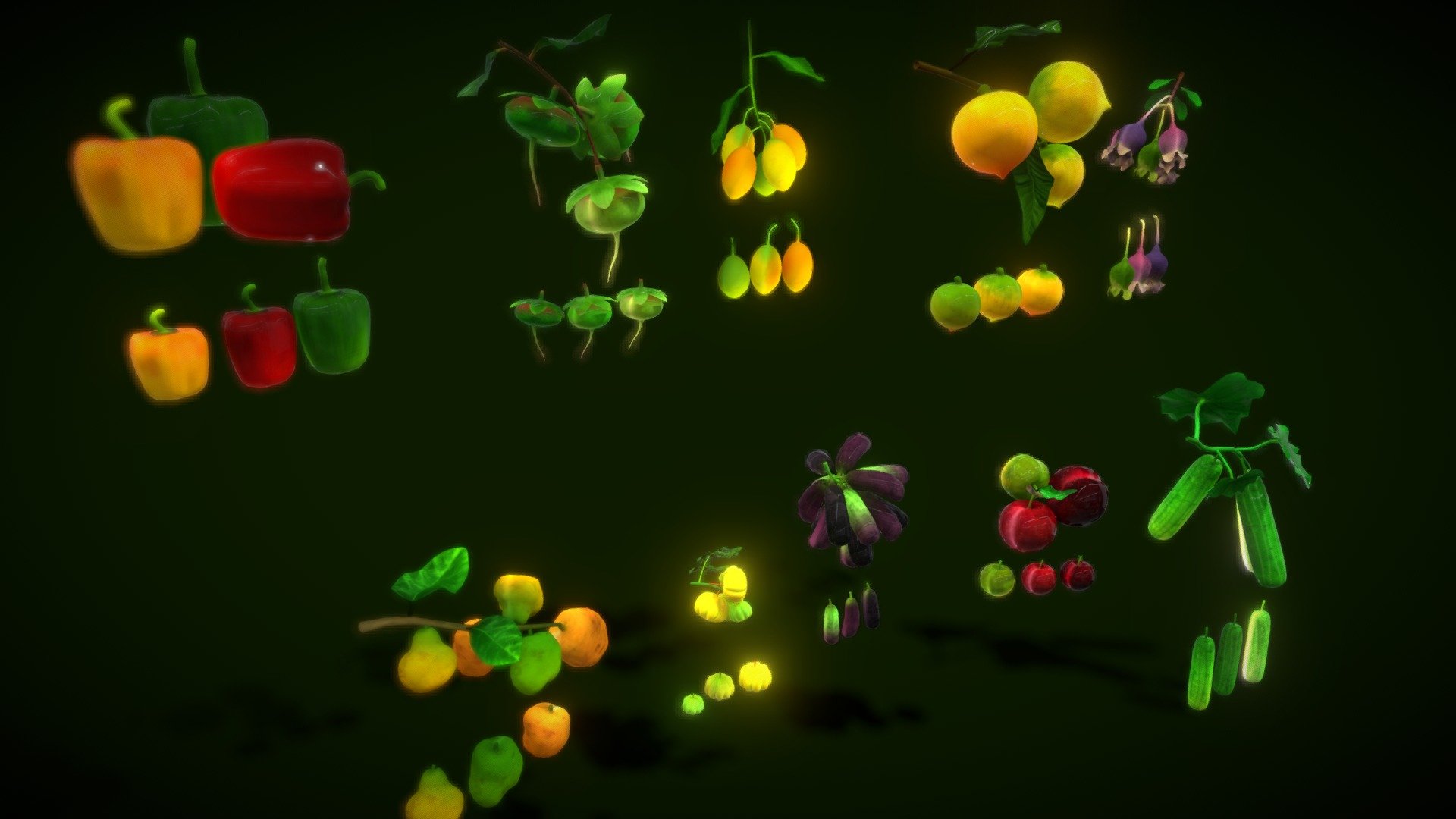 Collection Fruit Path7 3d model