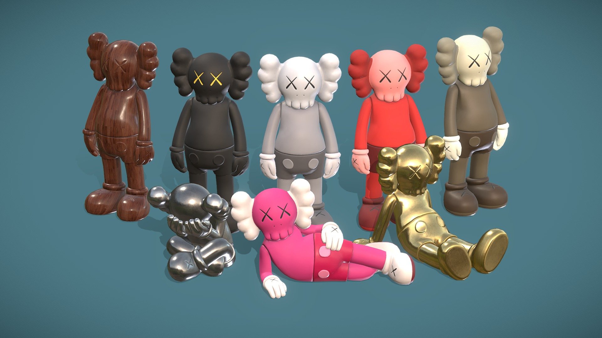 Kaws Low Polygon 3d model