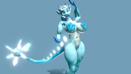 Ice Dragón 3D model Furry