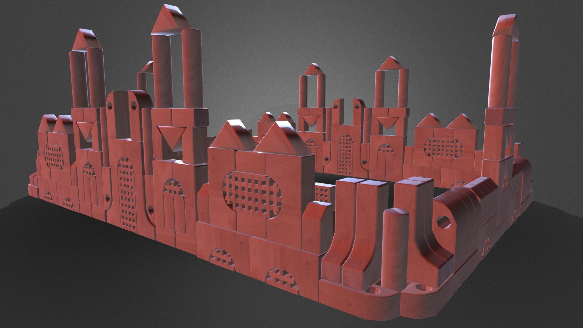 All Unit Blocks And Castle 3d model