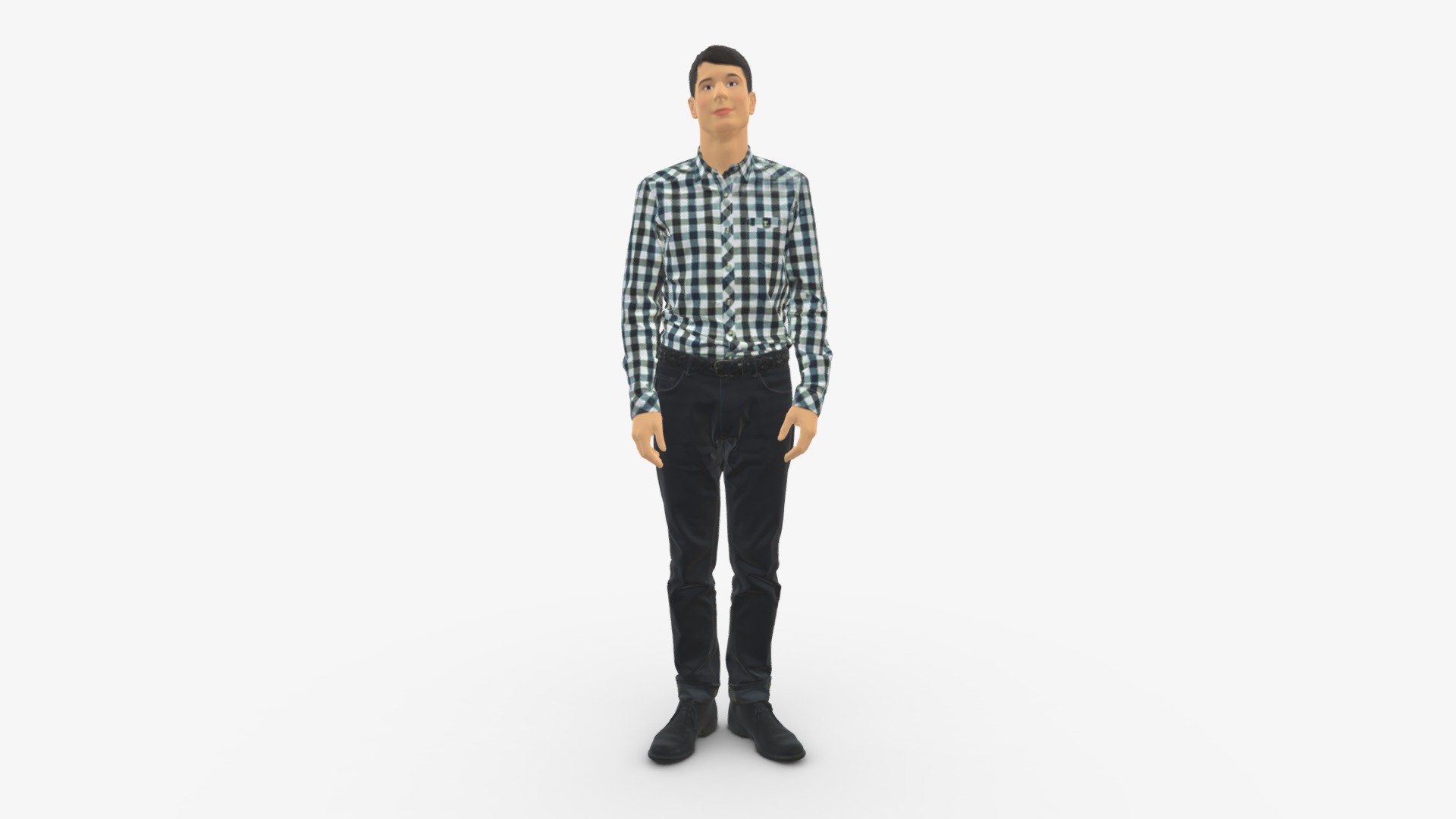 Man In Plaid Shirt 0385 3d model