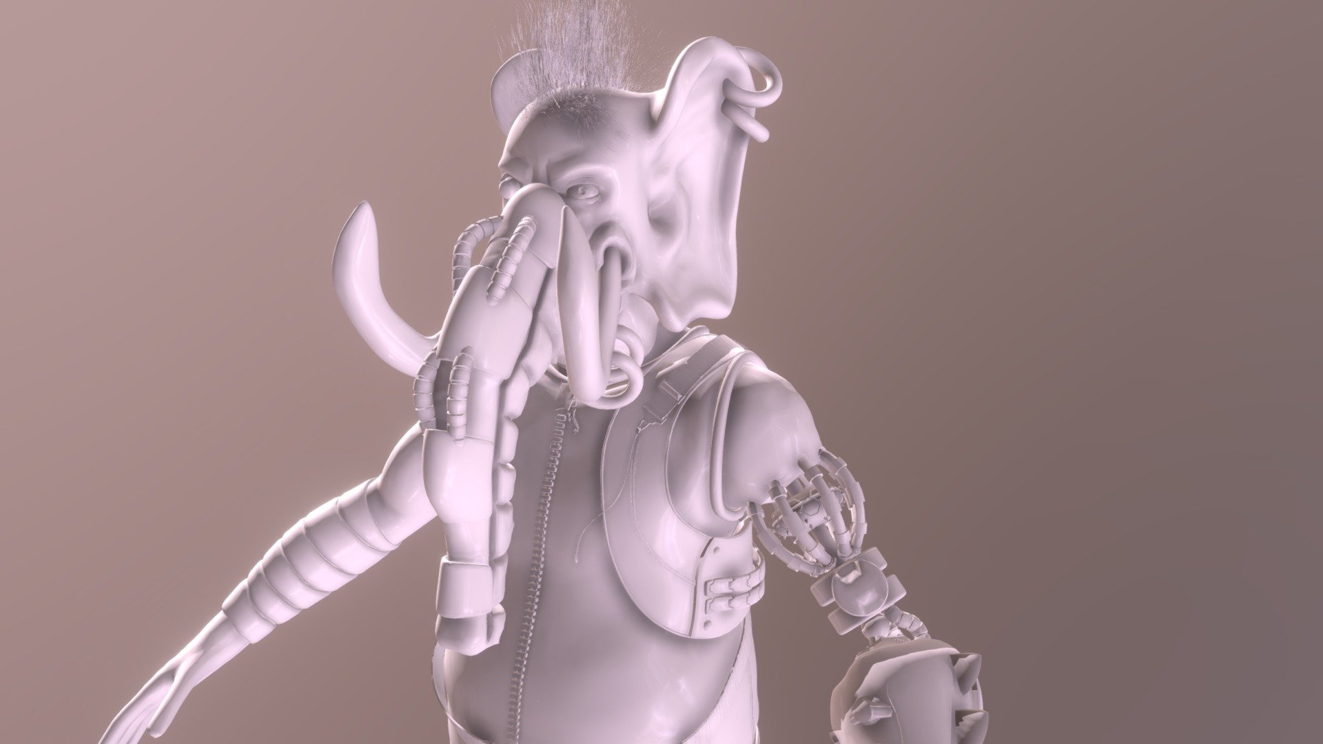 Elephant Mutant From Cyberpunk Era 3d model