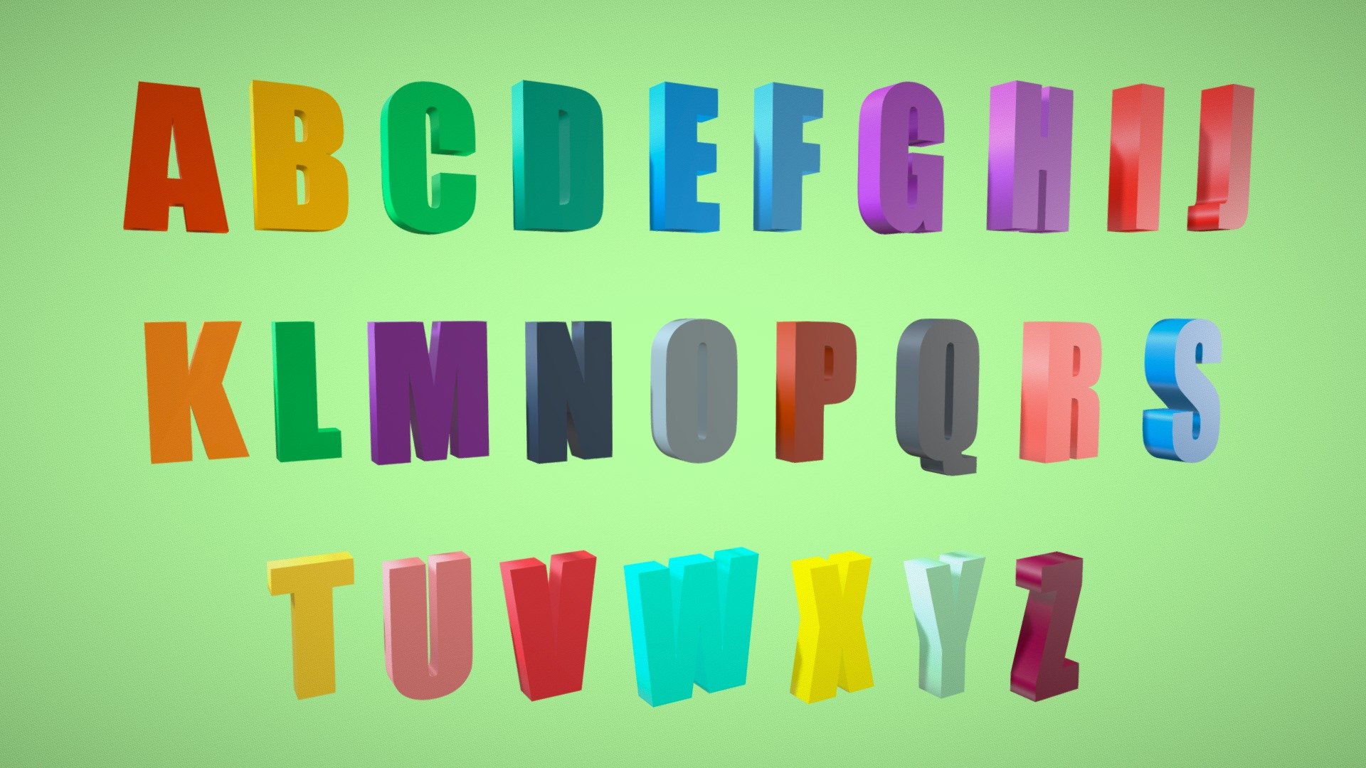 Alphabet Numbers Pack 3D 3d model