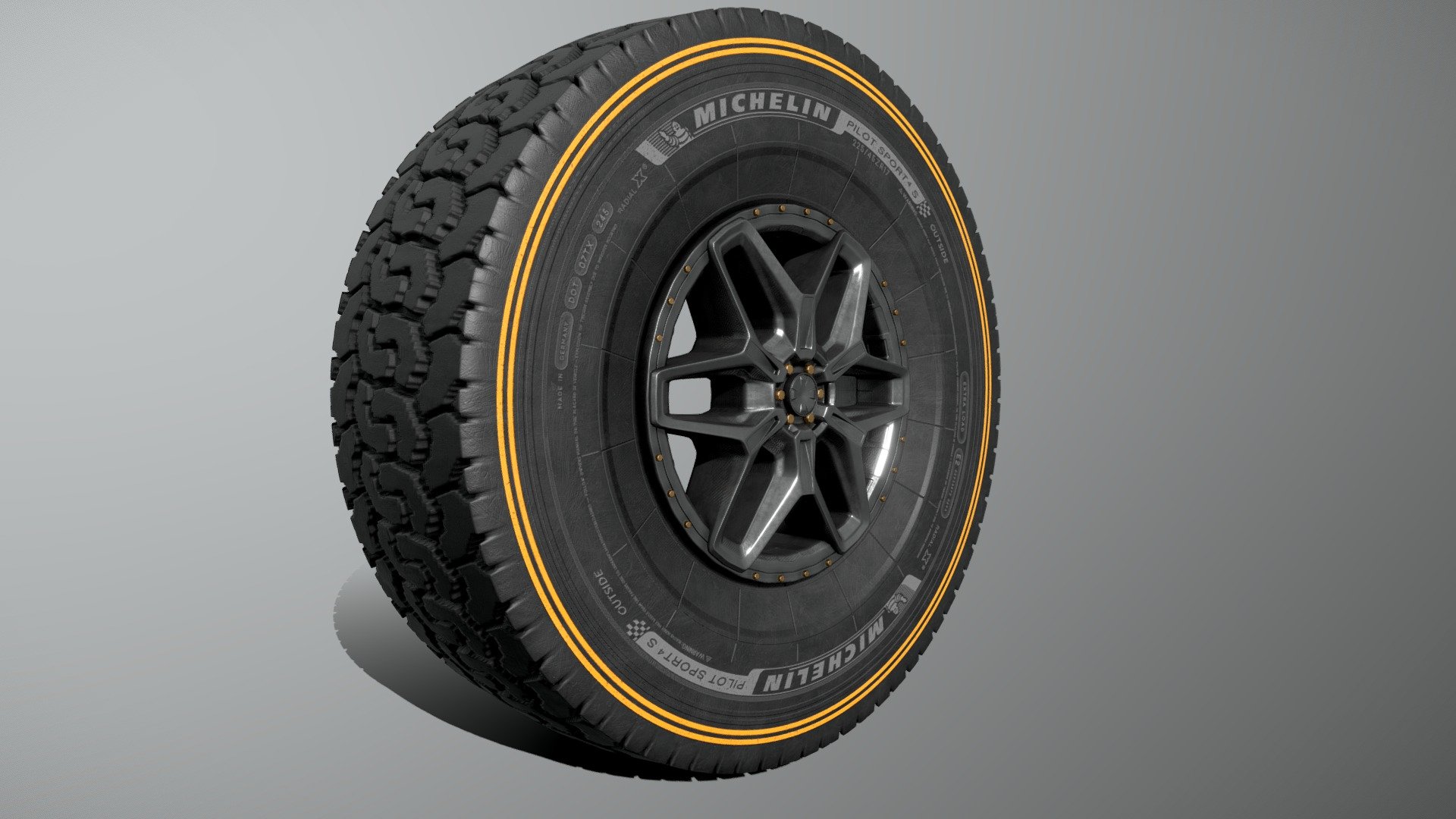 Off-Road Wheel and Tire 3d model