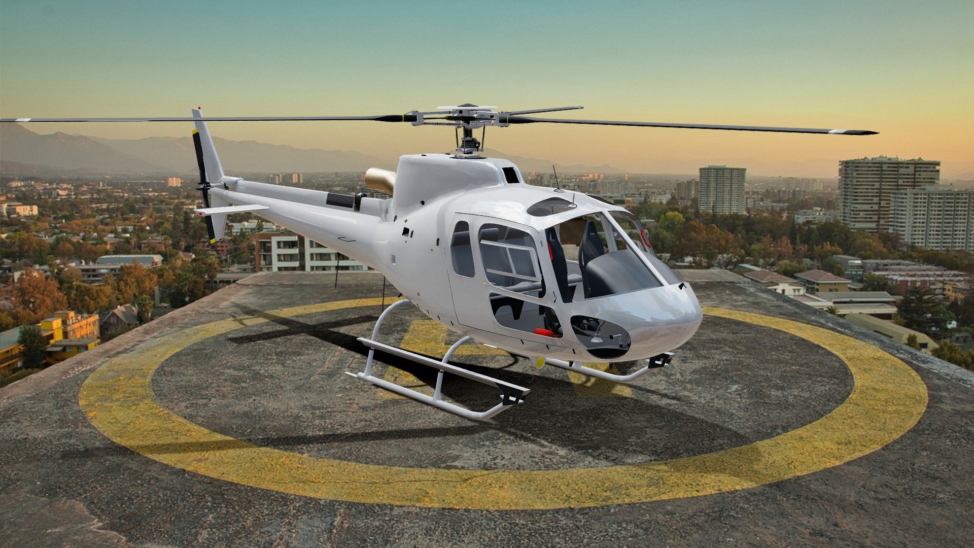 3d model Eurocopter AS-350 1 3d model