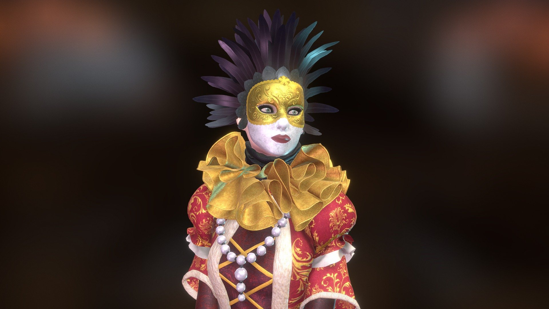 Venice carnival dress 3d model