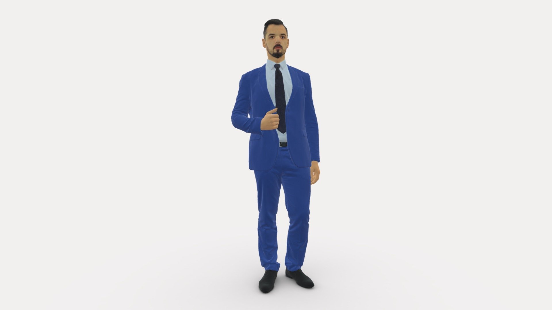 Man in blue suit 0298 3d model