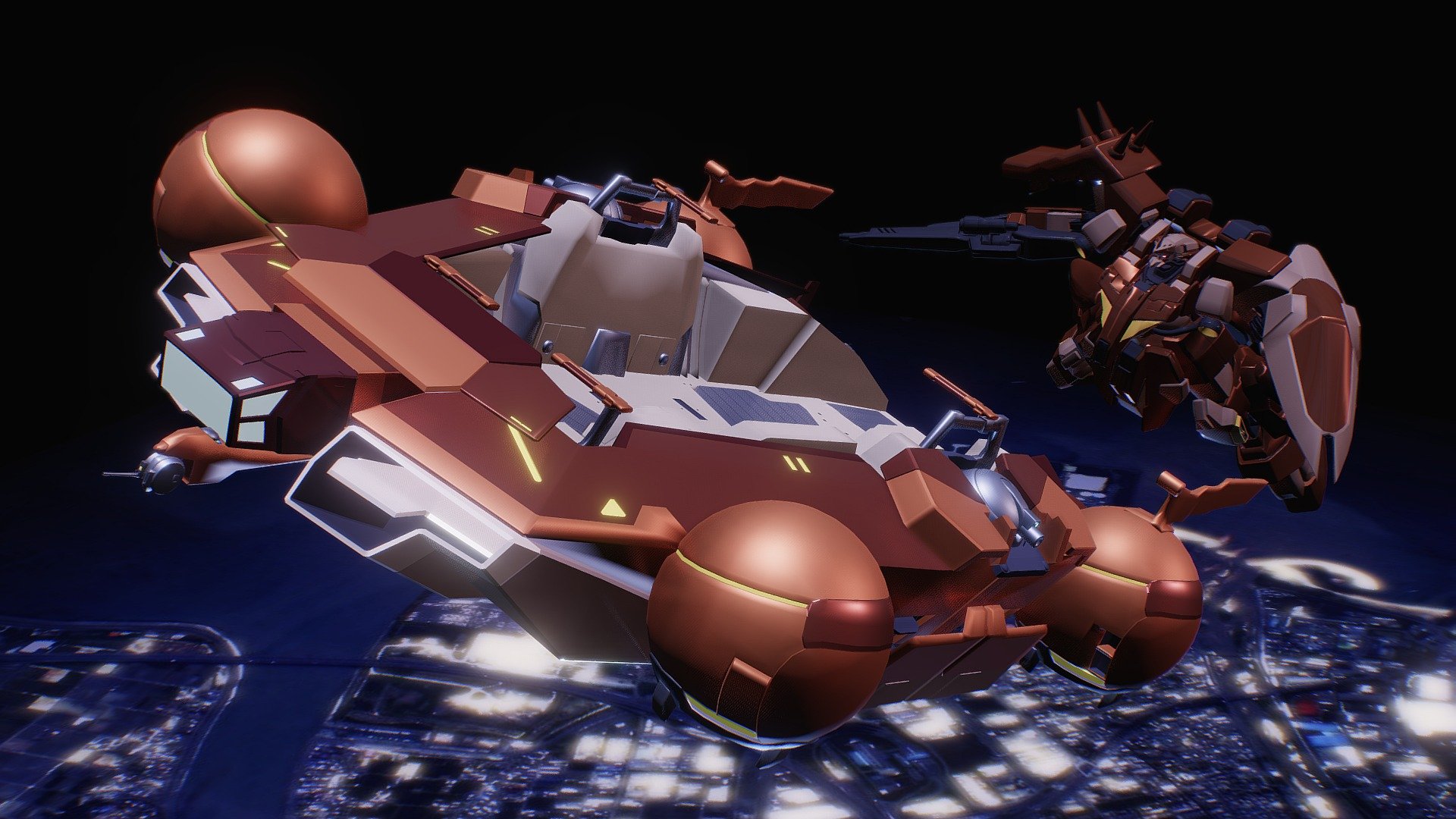 GALCEZON and MESSER from Gundam Hathaways Flash 3d model