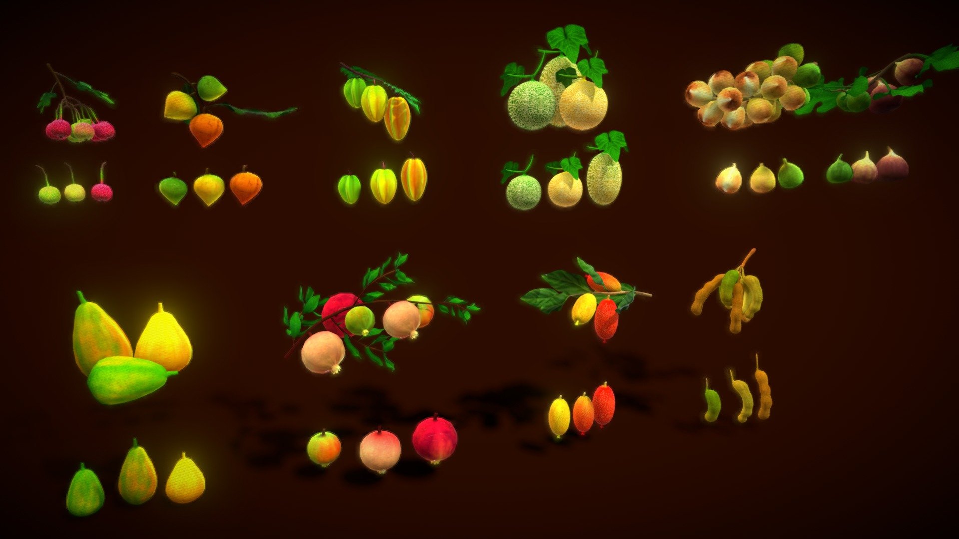 Collection Fruit Path5 3d model