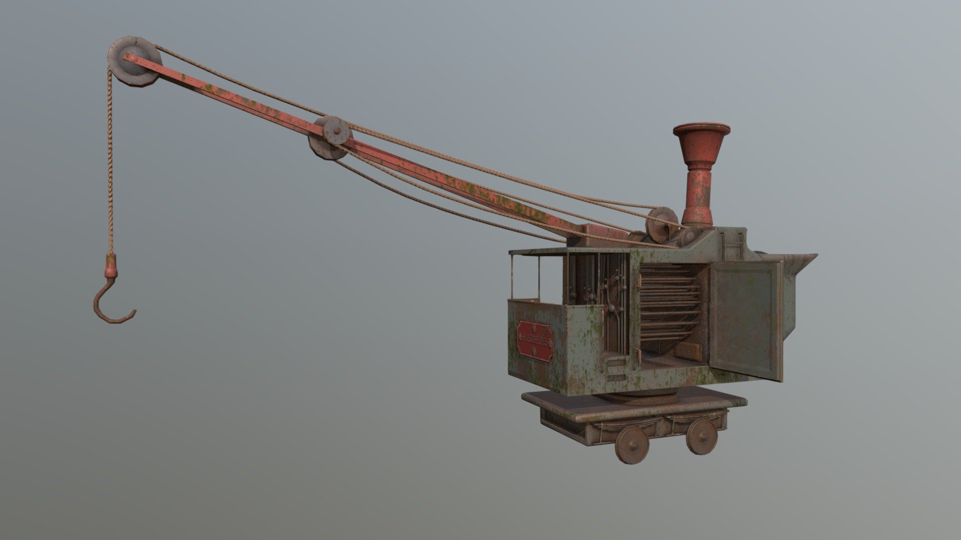 Steam crane old times 1910 3d model