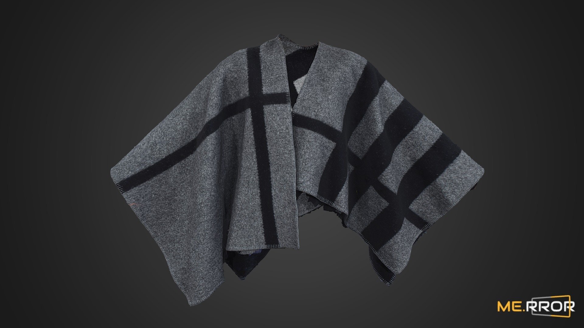 Gray Checkered Shawl 3d model