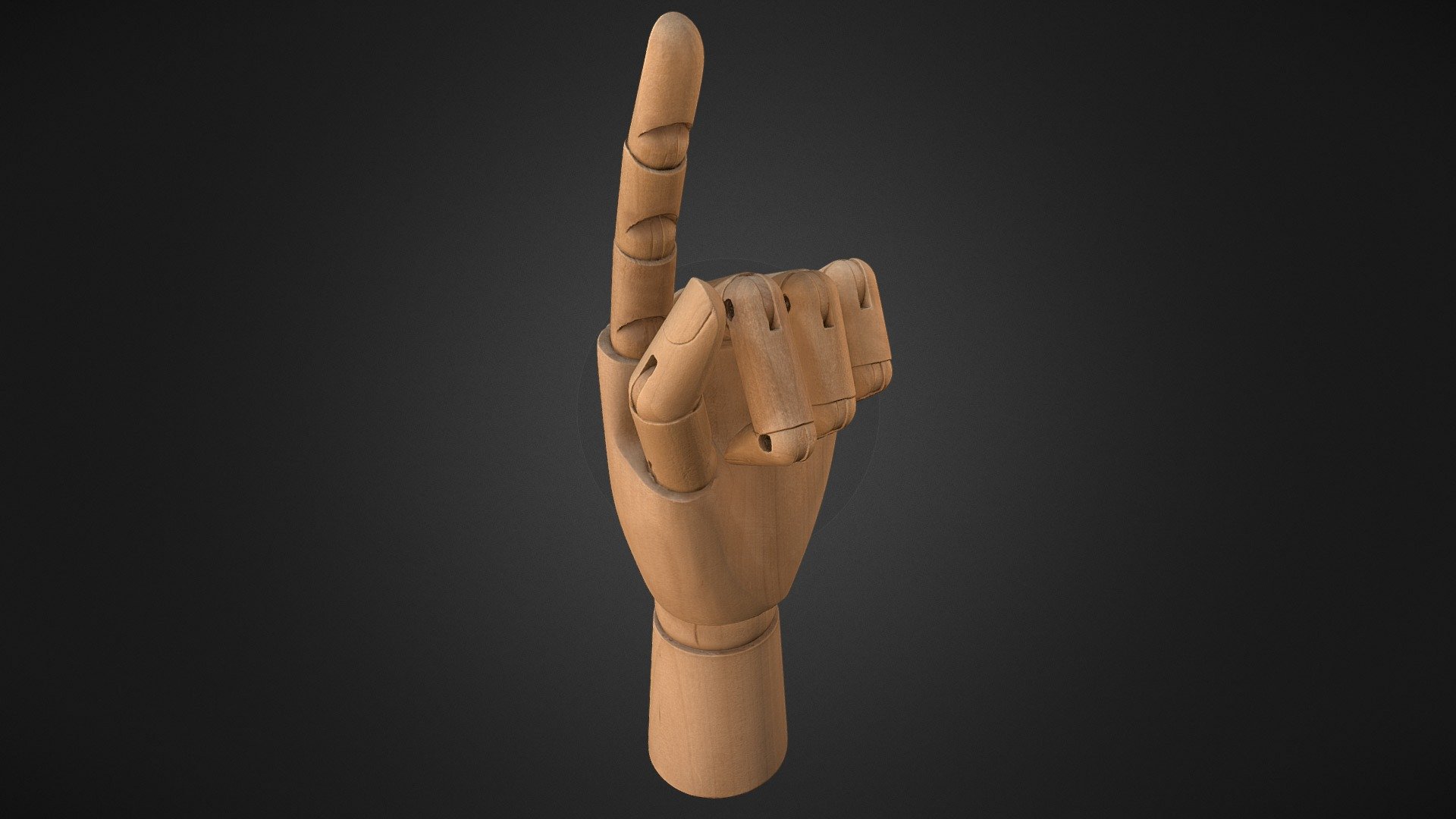 Wooden model hand 3d model