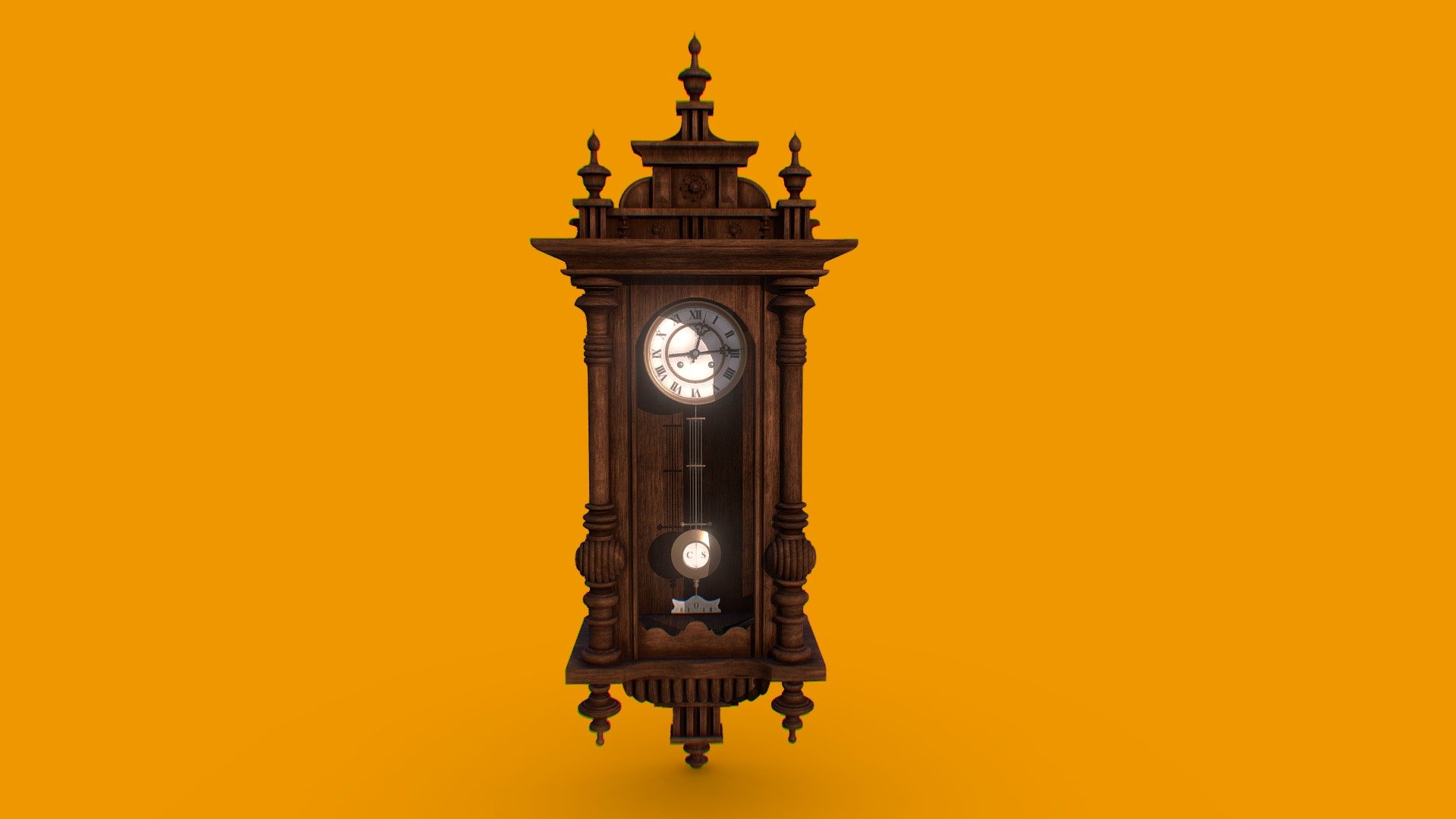 Pendulum Wall Clock 3d model