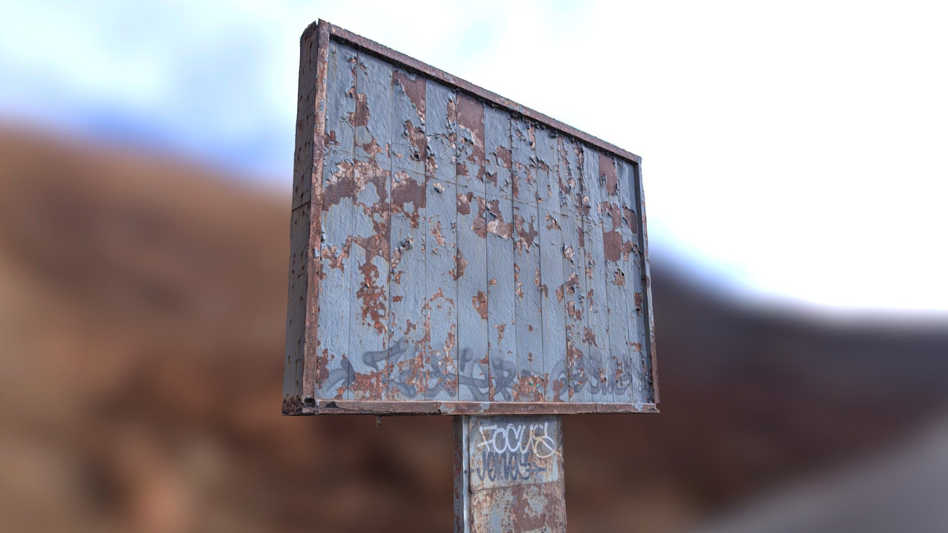 Derelict Road Sign 3d model