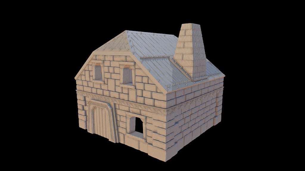 WIP Dwarf house 28mm wargames 3d model