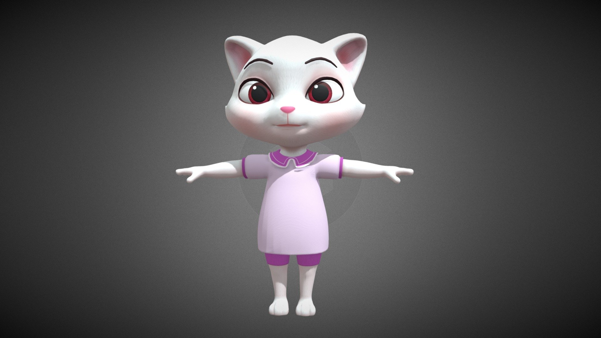 cartoon cat Anthropomorpha 3d model