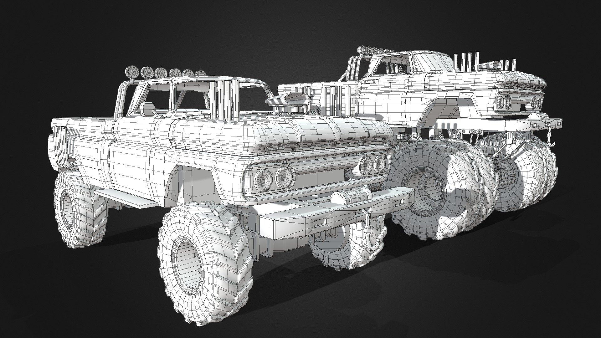 C10-Monster Truck and Pickup 3d model