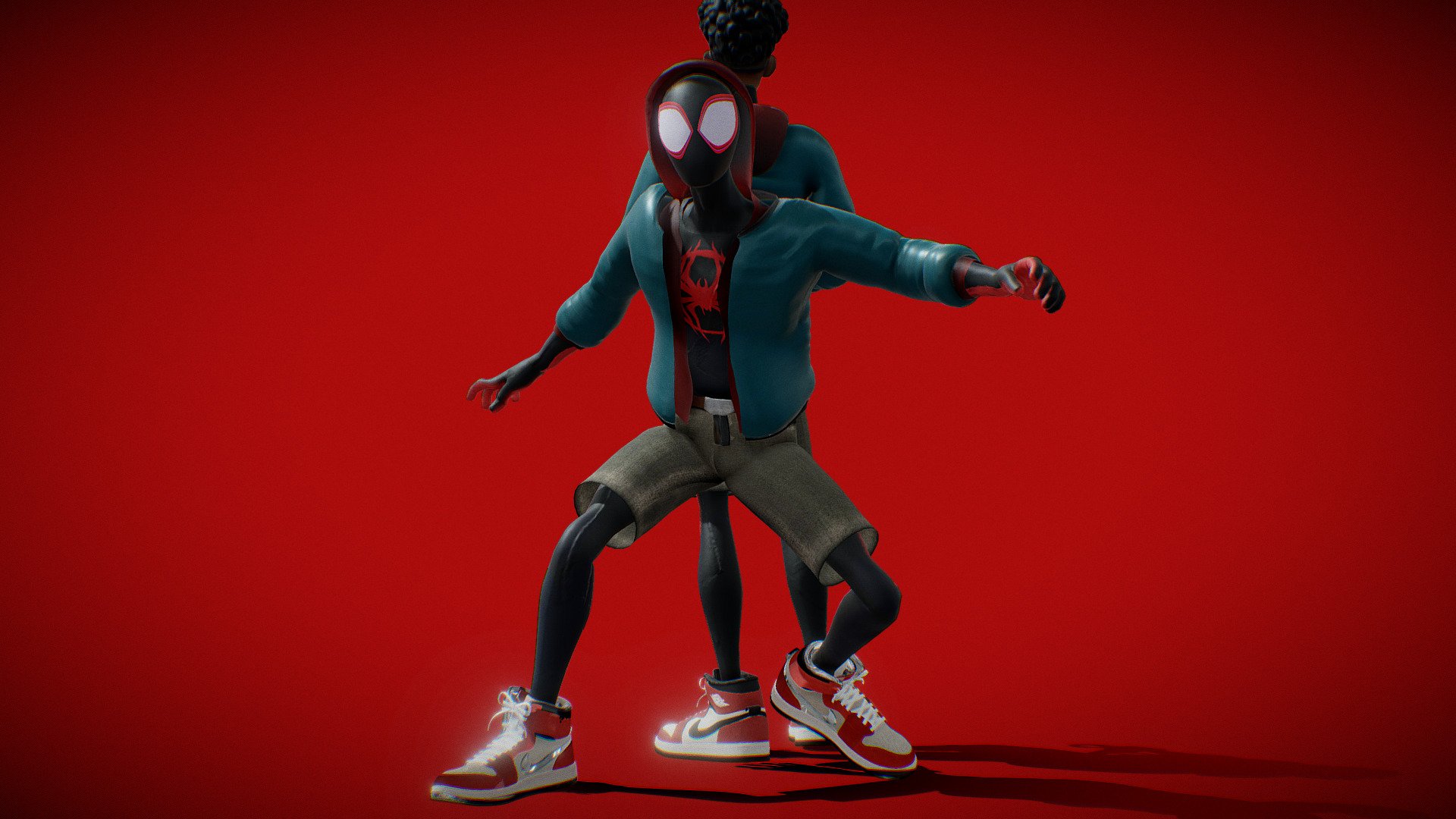 Miles Morales Spiderman PBR Animated model 3d model