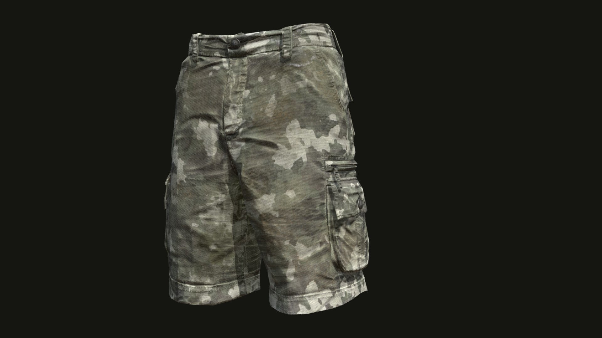 Cargo Pants Shorts Camouflage 3d model