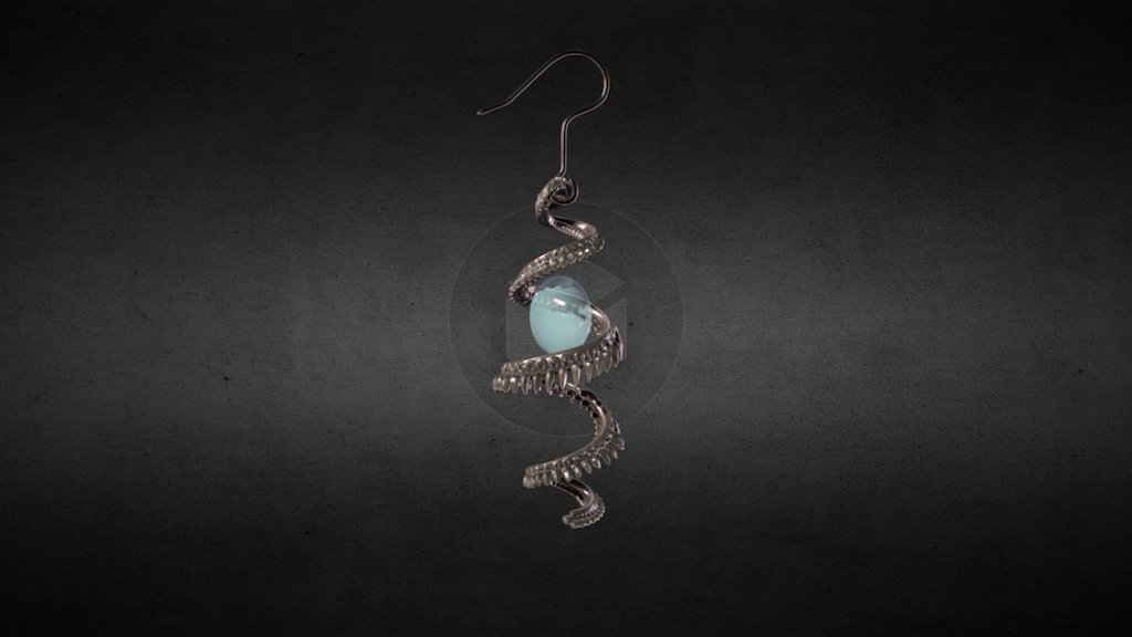 Earring Spiral 3d model