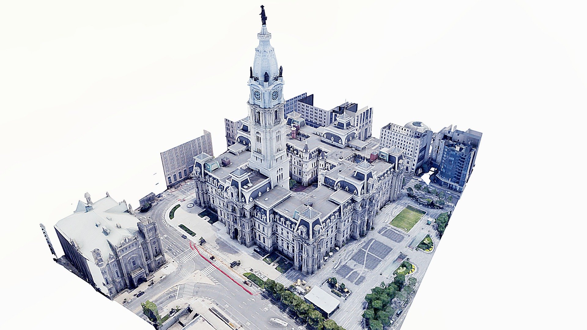 Philadelphia City Hall,monument,landscape,scan 3d model