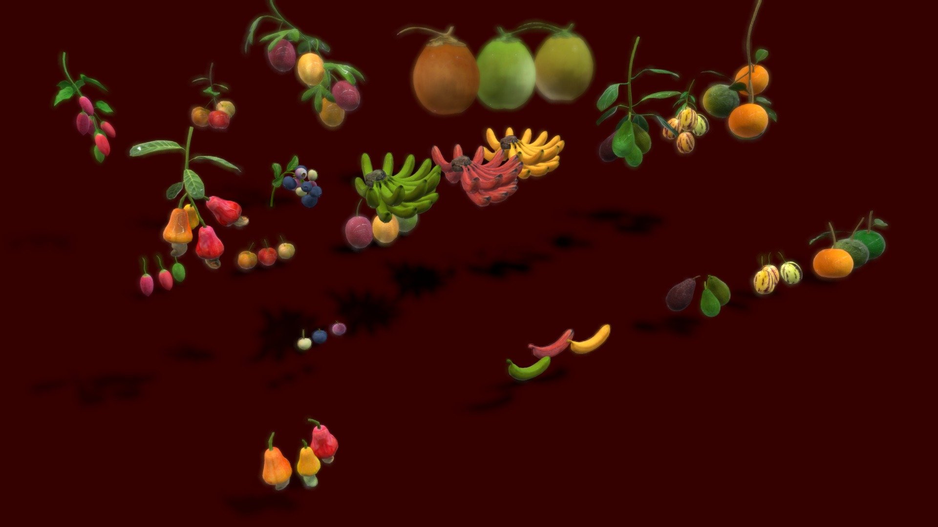 Collection Fruit Path 4 3d model