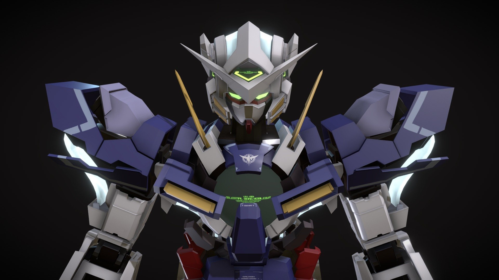 GN-001 GUNDAM EXIA(open hatch) 3d model