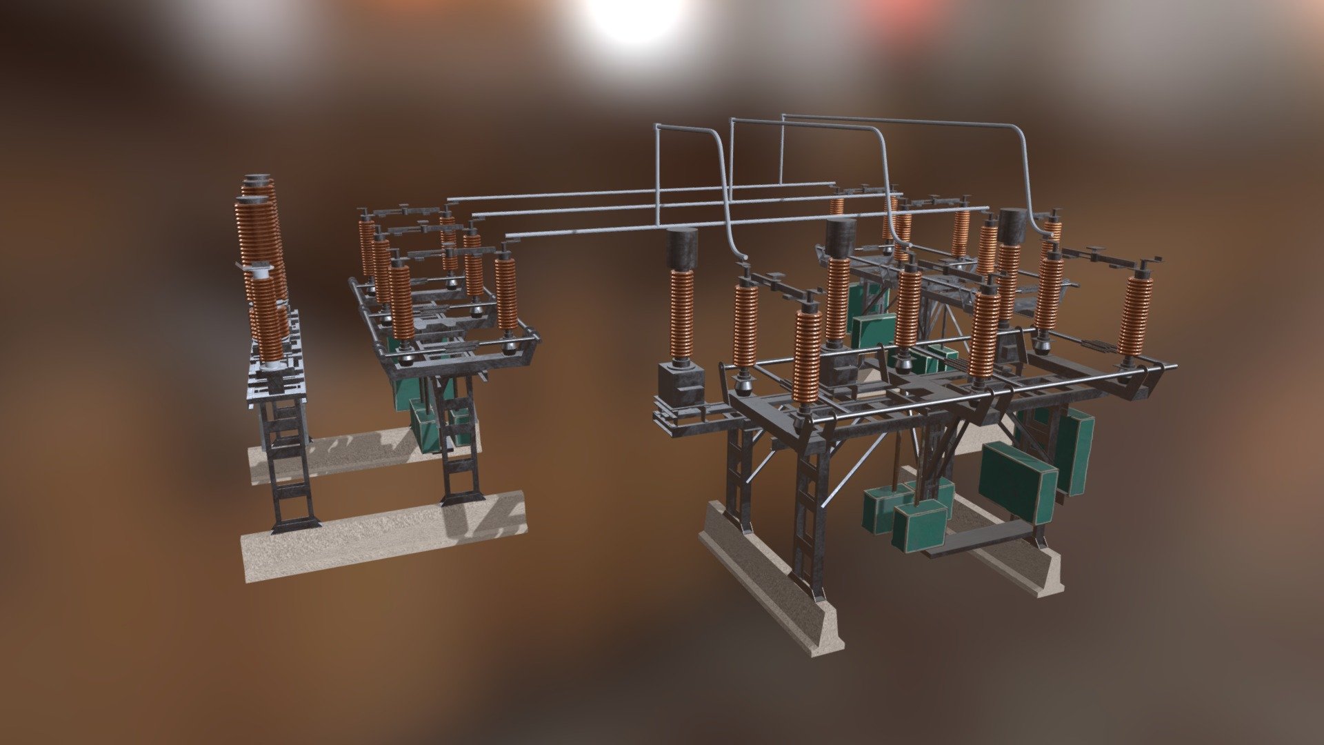 Disconnectors and Busbar Arrangement 3d model