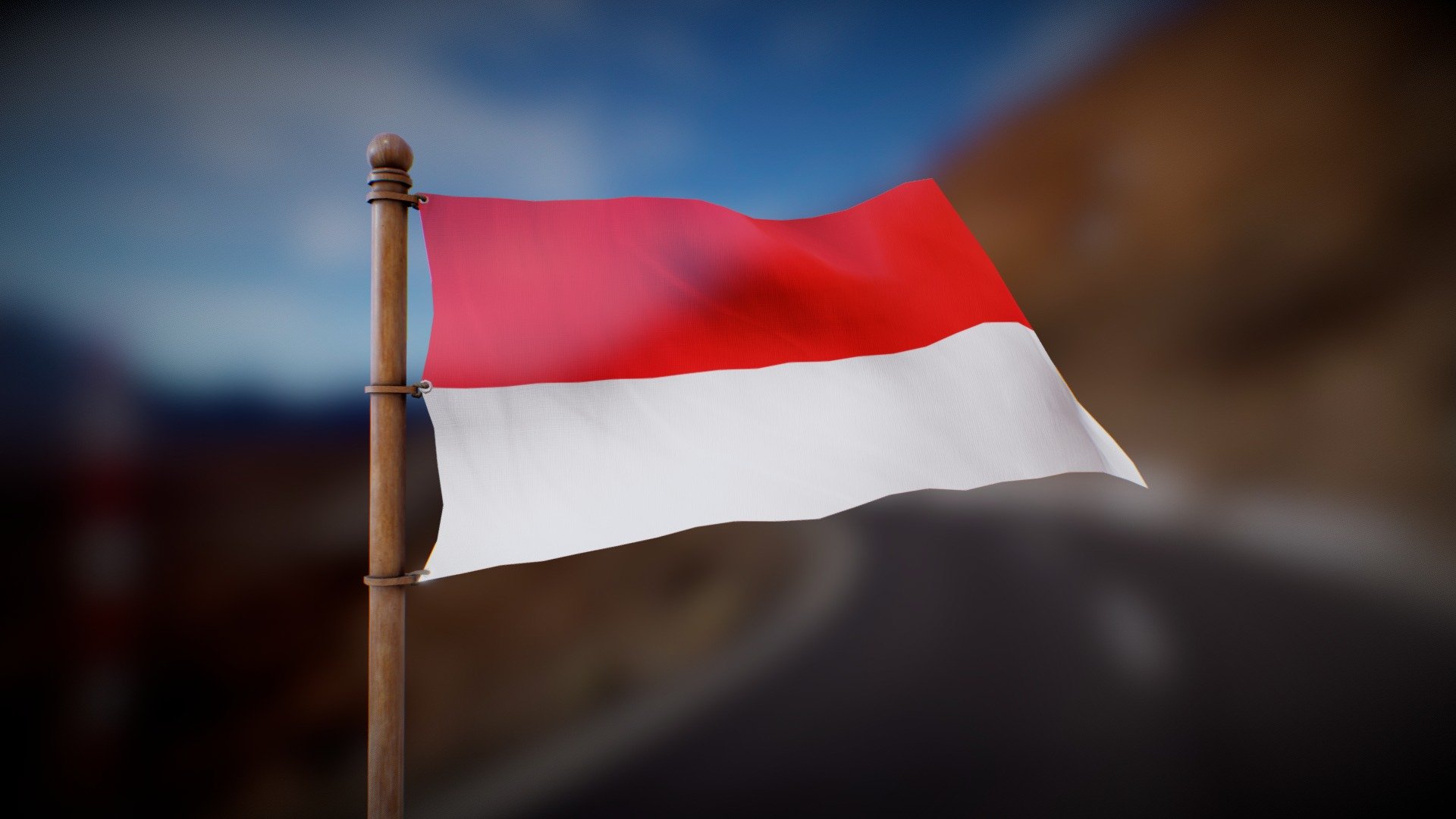 Flag of Indonesia 3d model