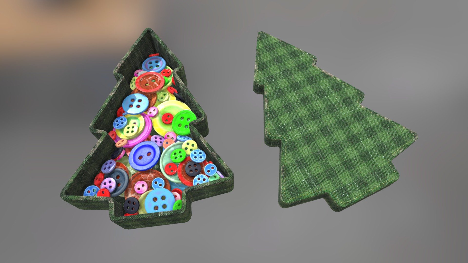 Buttons In Box 3d model