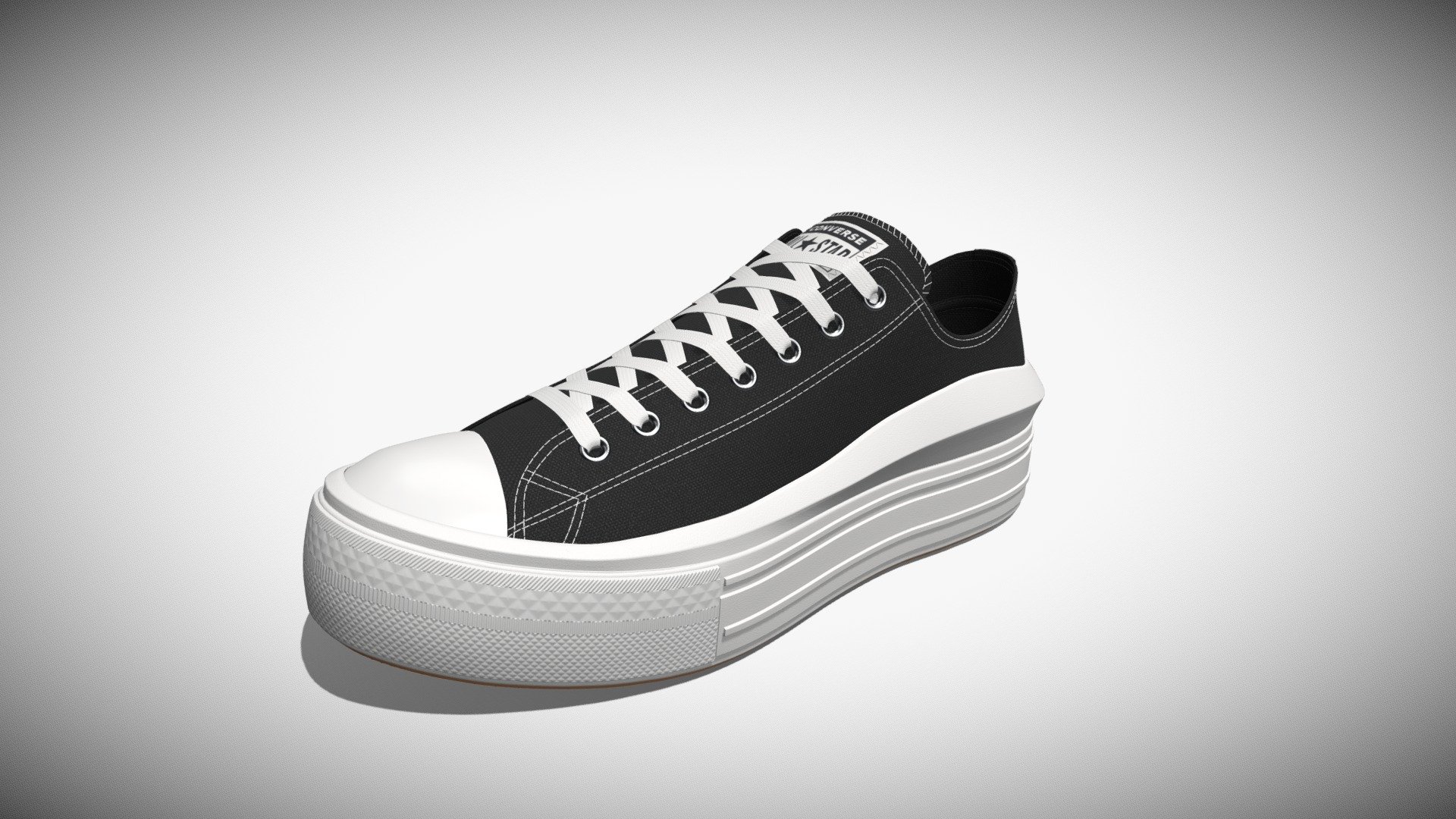 Chuck Taylor Move Platform Low Top Black 3d model