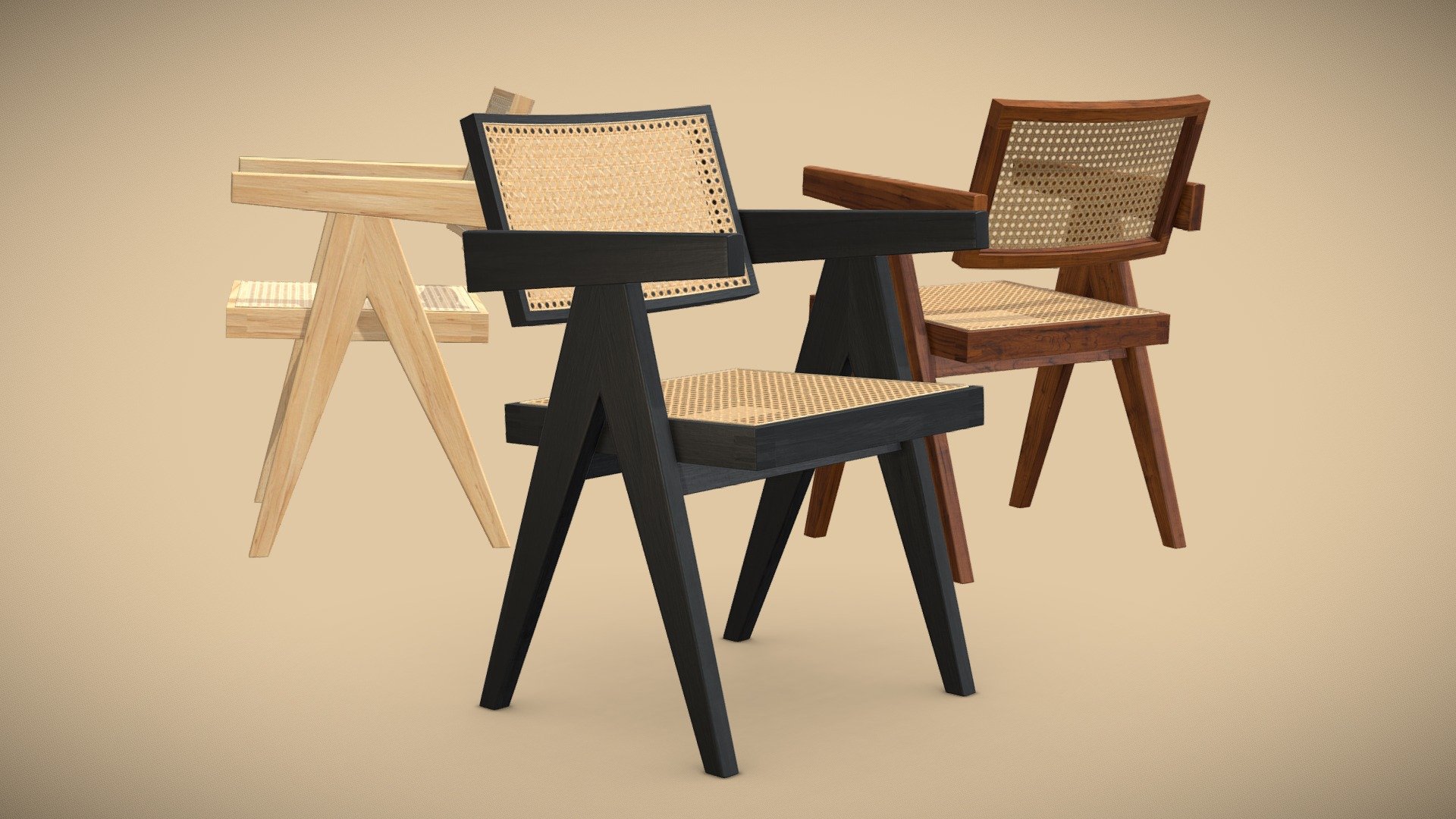 Pierre Jeanneret Office Chair 3d model