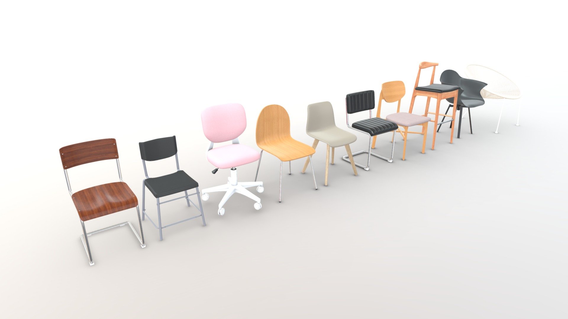 Chair Models Pack #1 3d model