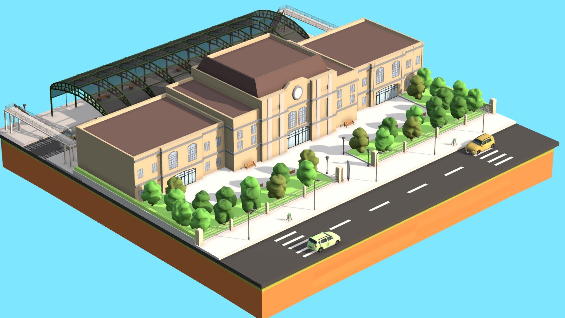 Train Station 3d model