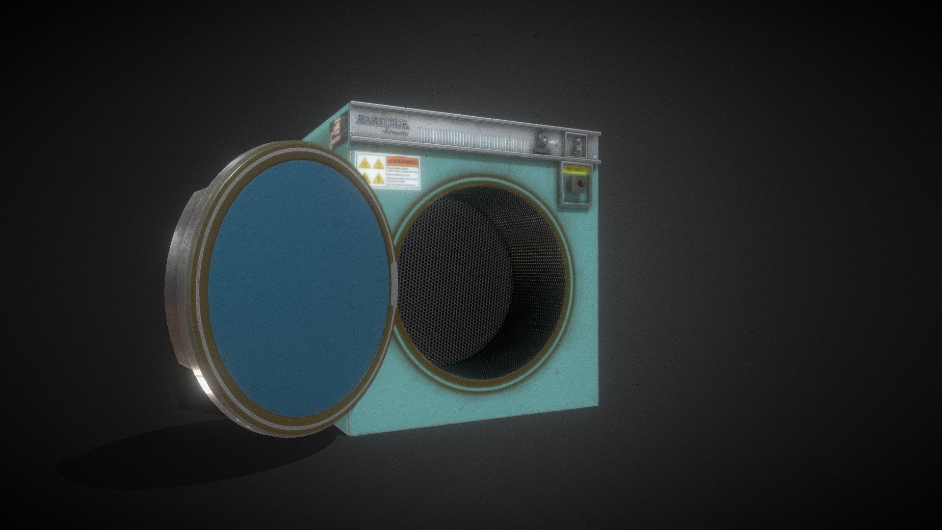 80S Laundromat Washing Machine 3d model