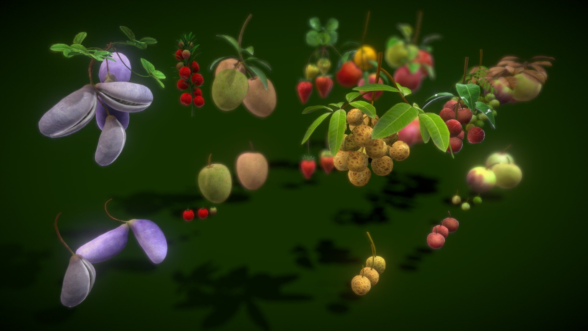 Collection Fruit Path 3 3d model