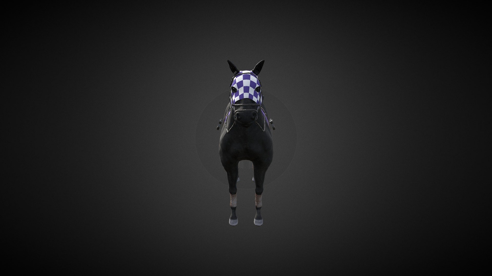 Racing Horse Lowpoly 3d model