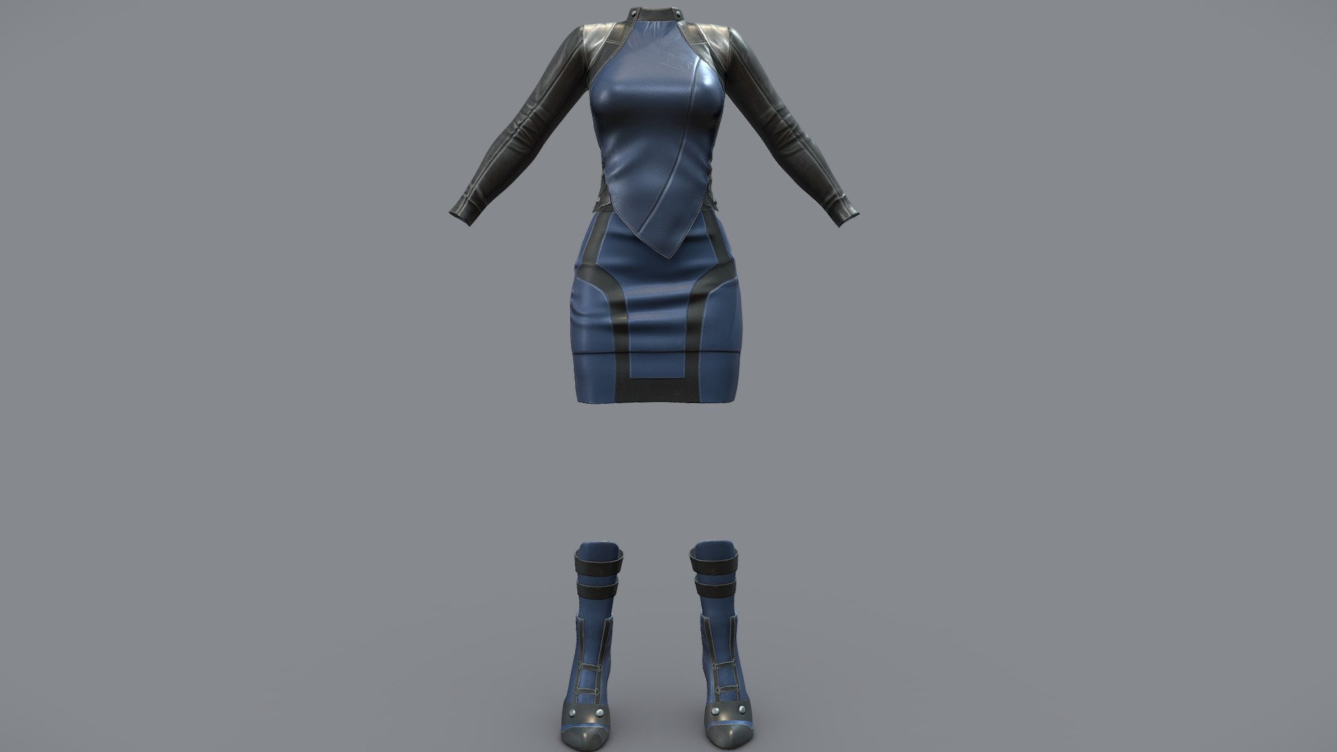 $AVE Female Full Sci- Fi Skirt Uniform 3d model