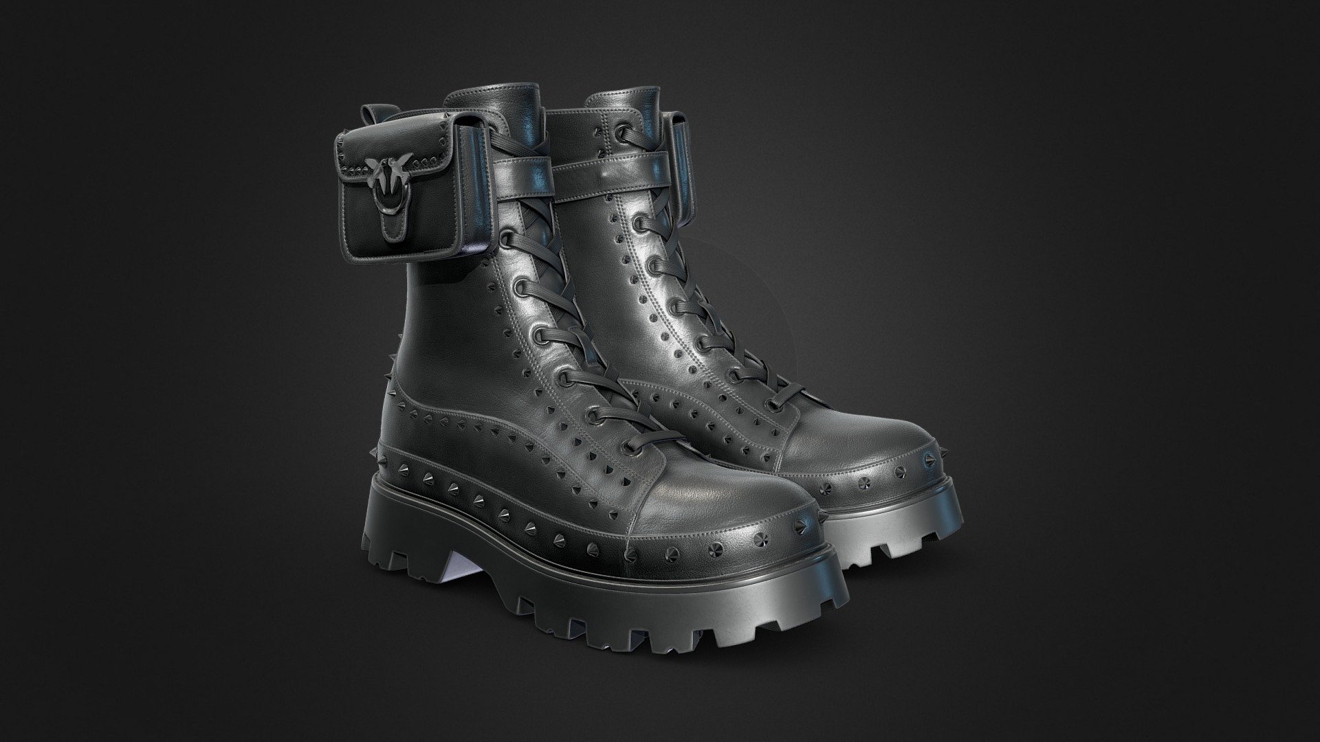 Pinko Combat Boots 3d model