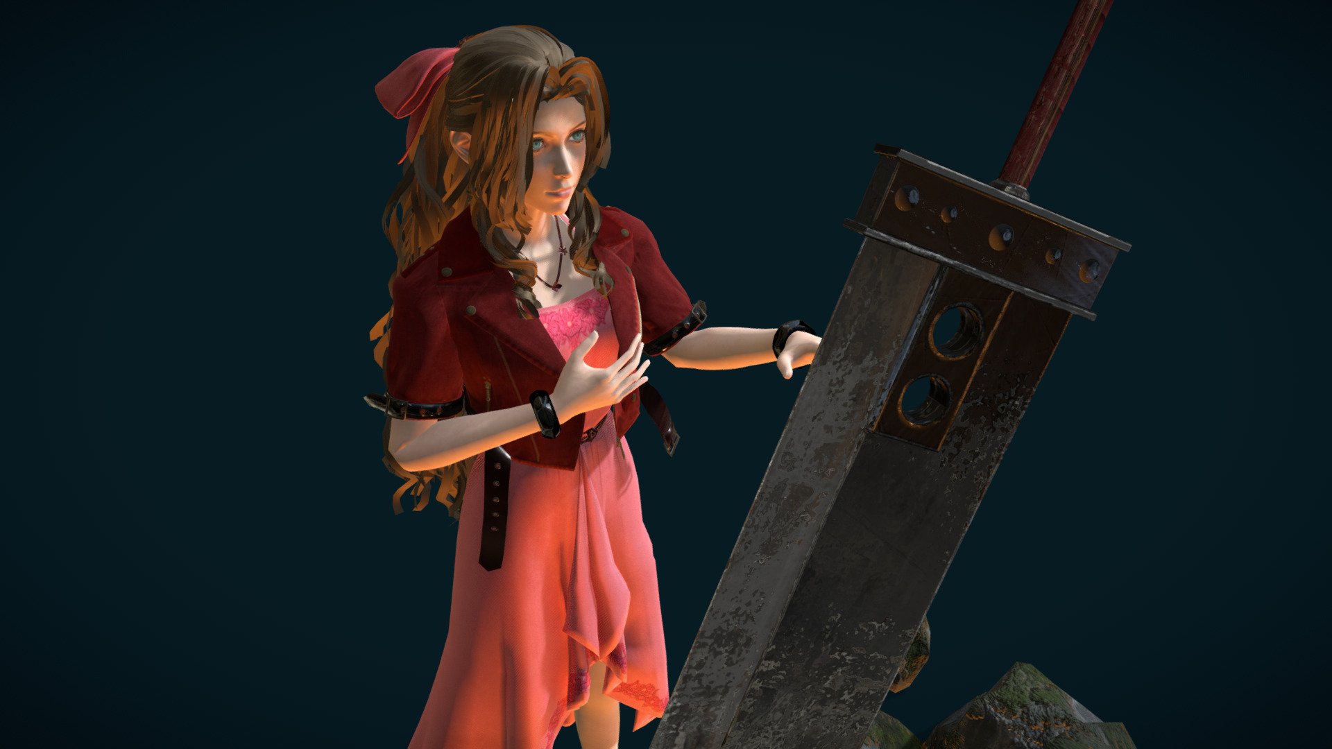 Aerith Final Fantasy VII 3d model