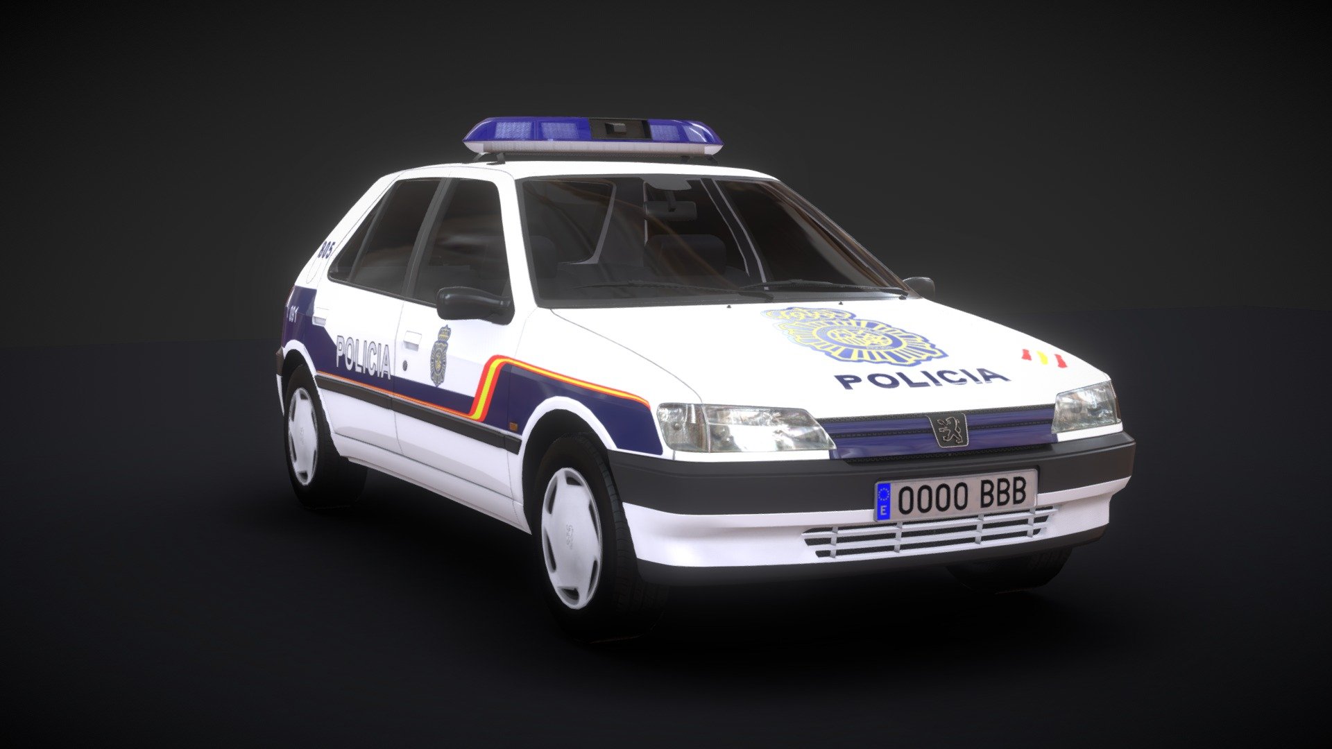 Peugeot 306 Policia Nacional 3d model