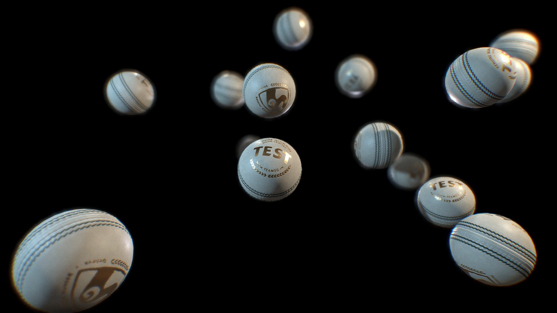 White Cricket Balls 3d model