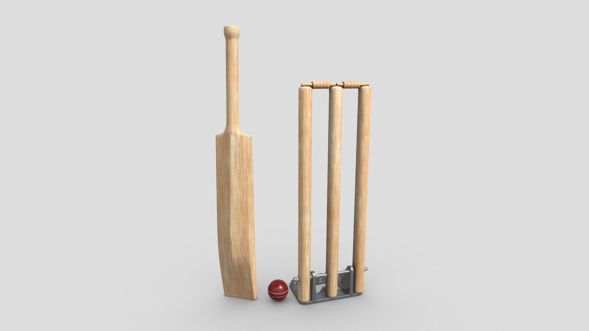 Wooden Cricket Set 3d model