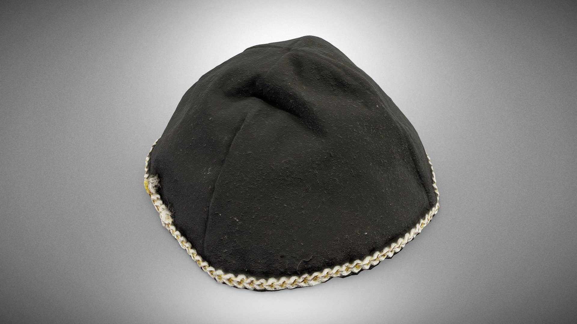 Black kippah from the house of Szymon Kluger 3d model