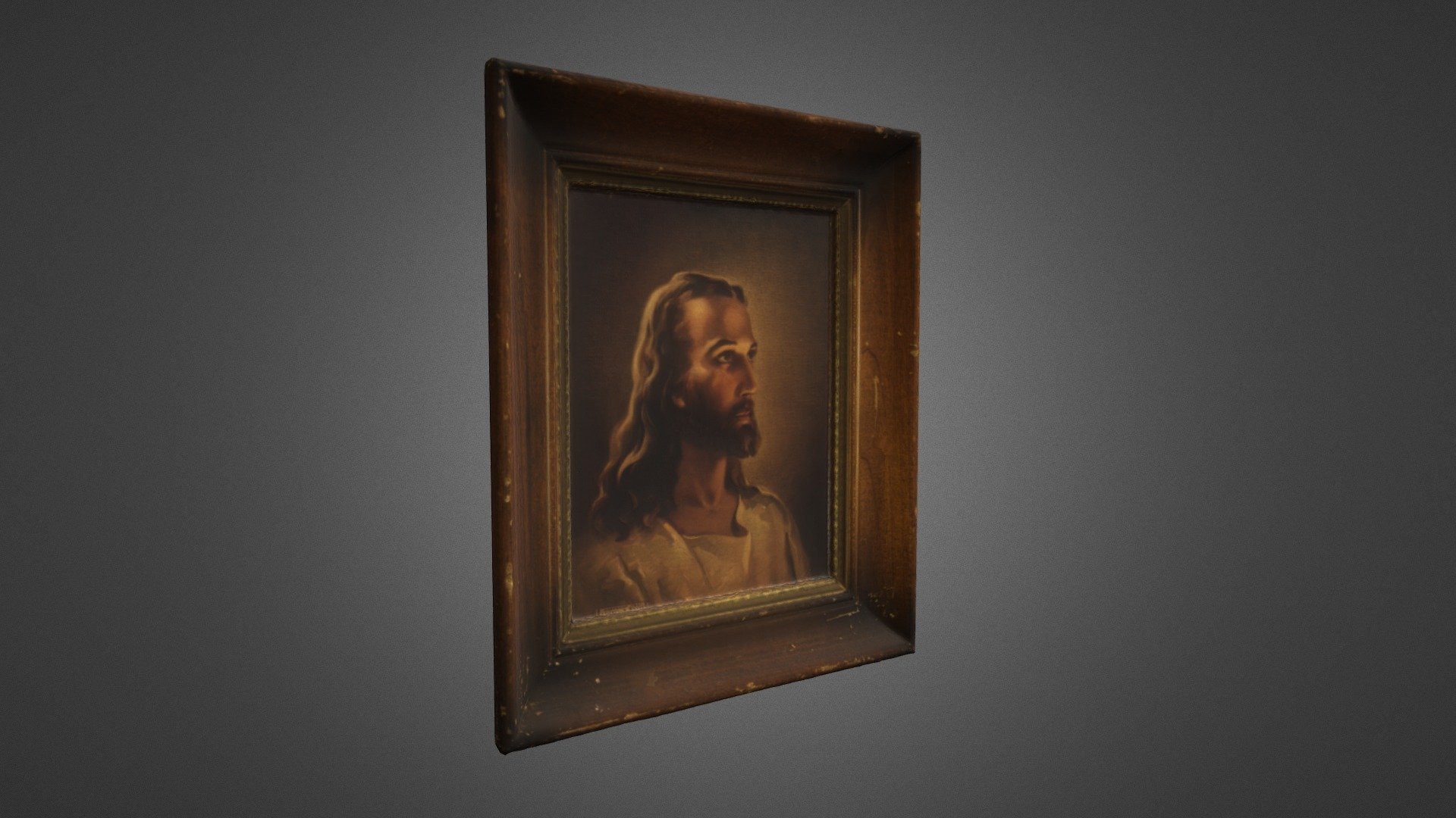 Old painting of Jesus Christ 3d model