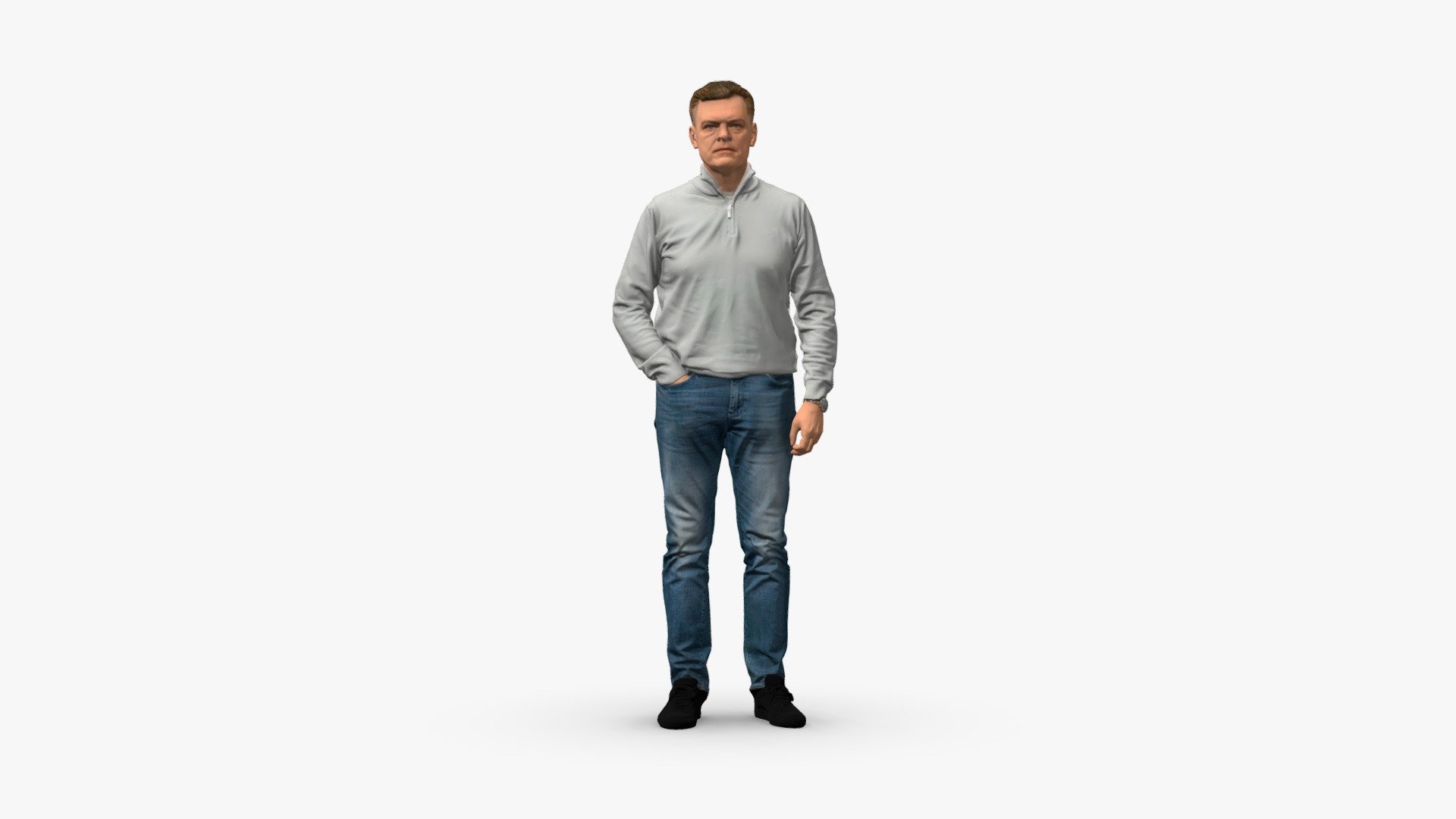 001534_The Man in the Gray Hoodie 3d model