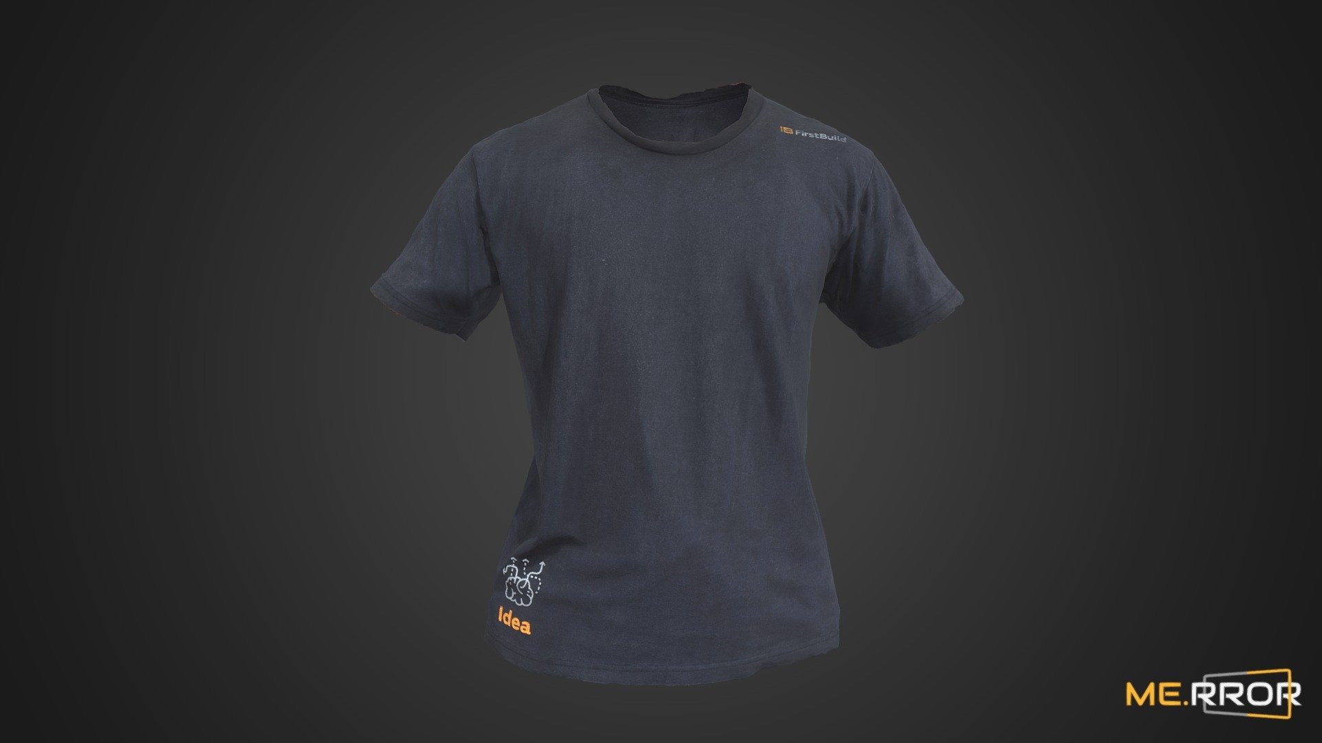 Black short sleeve T-shirt 3d model