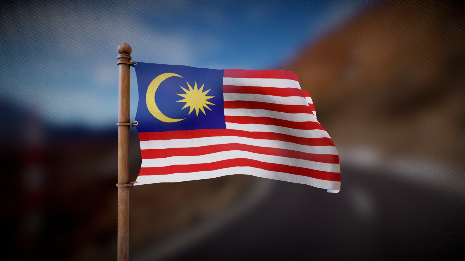 Flag of Malaysia 3d model